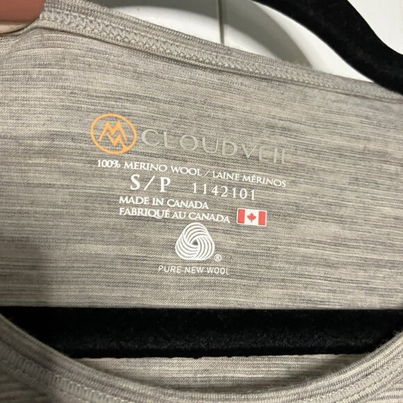 Cloudveil Merino Wool Shirt Womens S Gray Long Sleeve Base Layer Outdoor - Picture 7 of 7